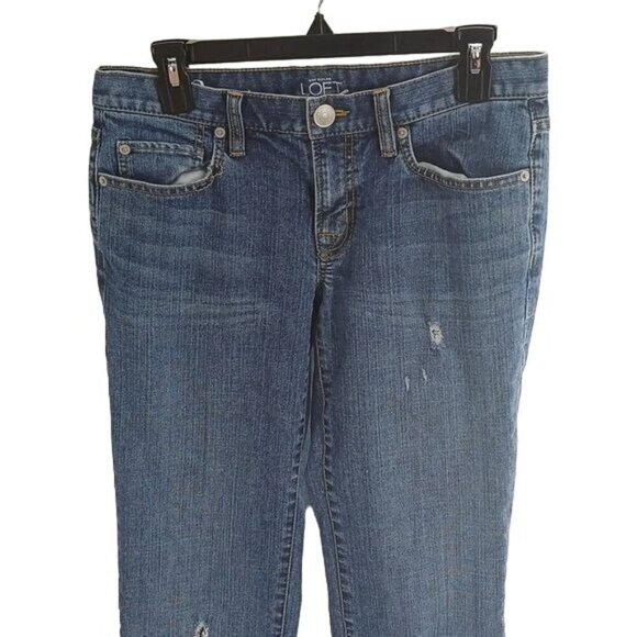 LOFT Relaxed Fit Blue Denim Boyfriend Jeans - Picture 2 of 6